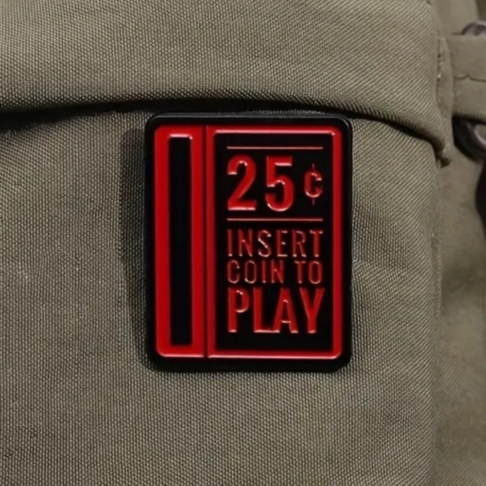 3/$25 Arcade Game Coin Slot “.25 Insert Coin To Play” Novelty, Retro Game Pin